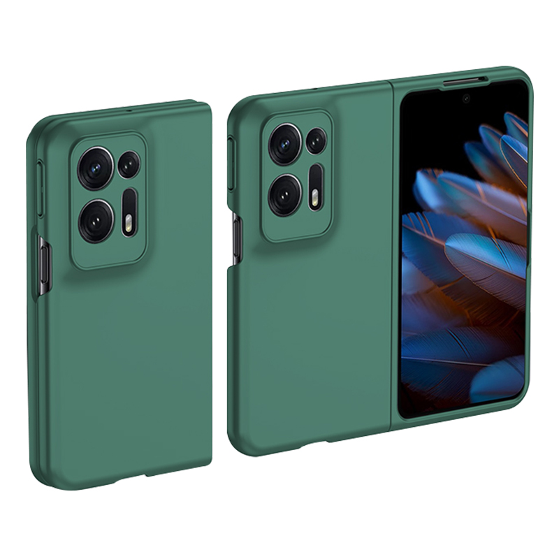 

Für Oppo Finden Sie N2 5G Skin-touch Feel Hard PC Hülle Drop-proof-schutzhandyabdeckung - Dunkelgrün, Oppo Find N2 5G
