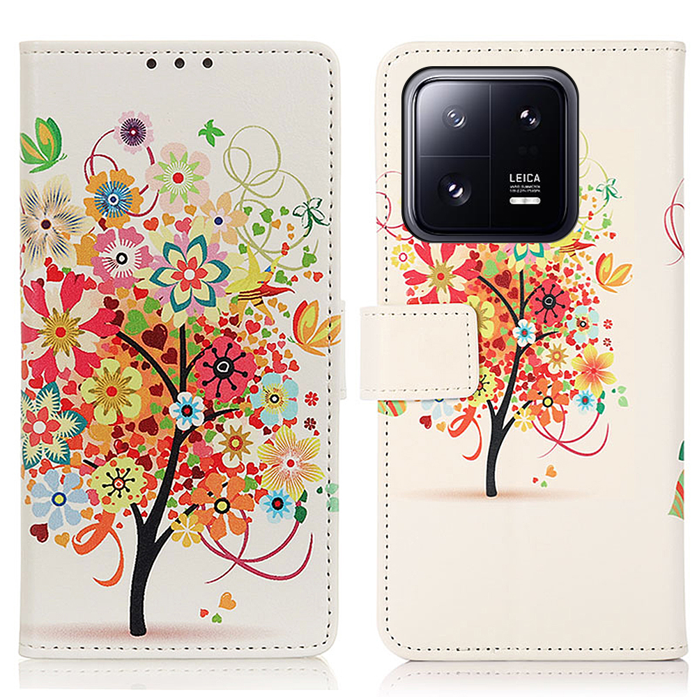 

Für Xiaomi 13 Pro 5G Muster Druckphase PU Leder Magnetic Clasp Protective Cover Mit Stand Wallet - Roter Baum, Xiaomi 13 Pro 5G
