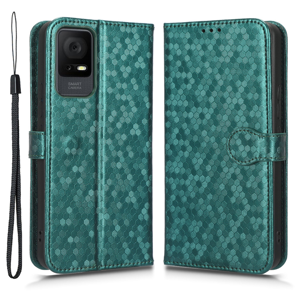 

Für TCL 405 / 406 / T506D Punktmuster Geprägter PU Leder Flip Wallet Wallet Hülle Schutz Telefonabdeckung Mit Riemen - Grün, TCL 405
