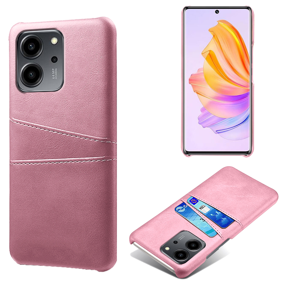 

Für Ehren 80 SE 5G PU Lederbeschichtete Hardpc Back Case Dual Card Slots Stoßdämpfer Schutzhilfe - Roségold, Honor 80 SE 5G