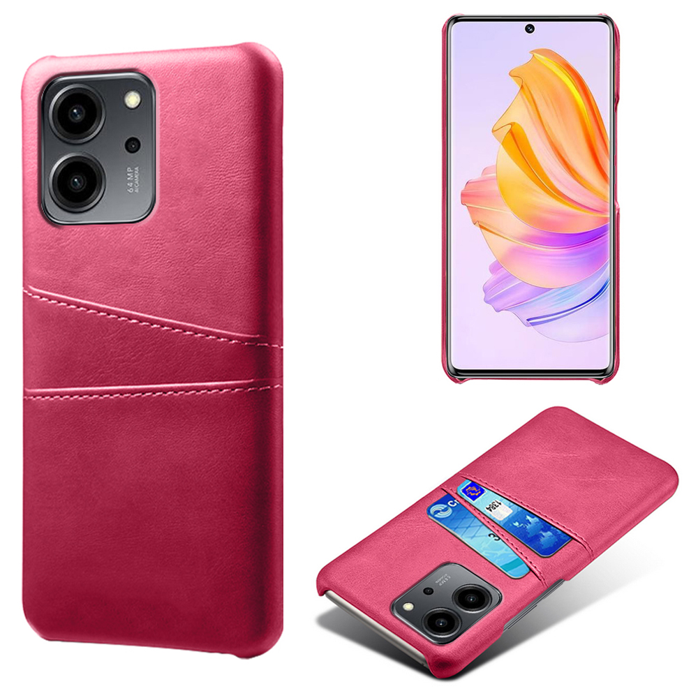 

Für Ehren 80 SE 5G PU Lederbeschichtete Hardpc Back Case Dual Card Slots Stoßdämpfer Schutzhilfe - Rose, Honor 80 SE 5G