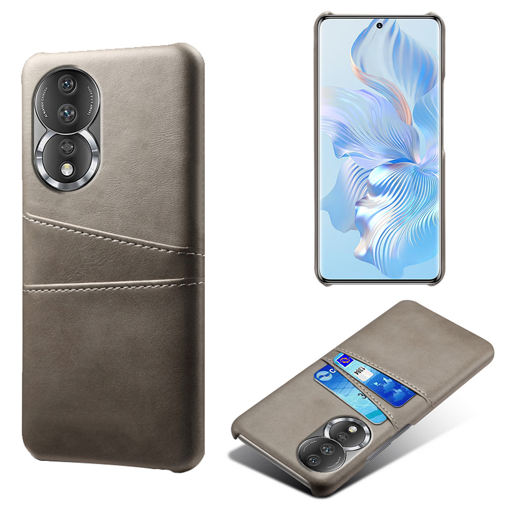 

Für Ehren 80 5G Dual Card Slots Phone Hülle Pu-leder-pc-pc-griffschockdocellabdeckung - Grau, Honor 80 5G