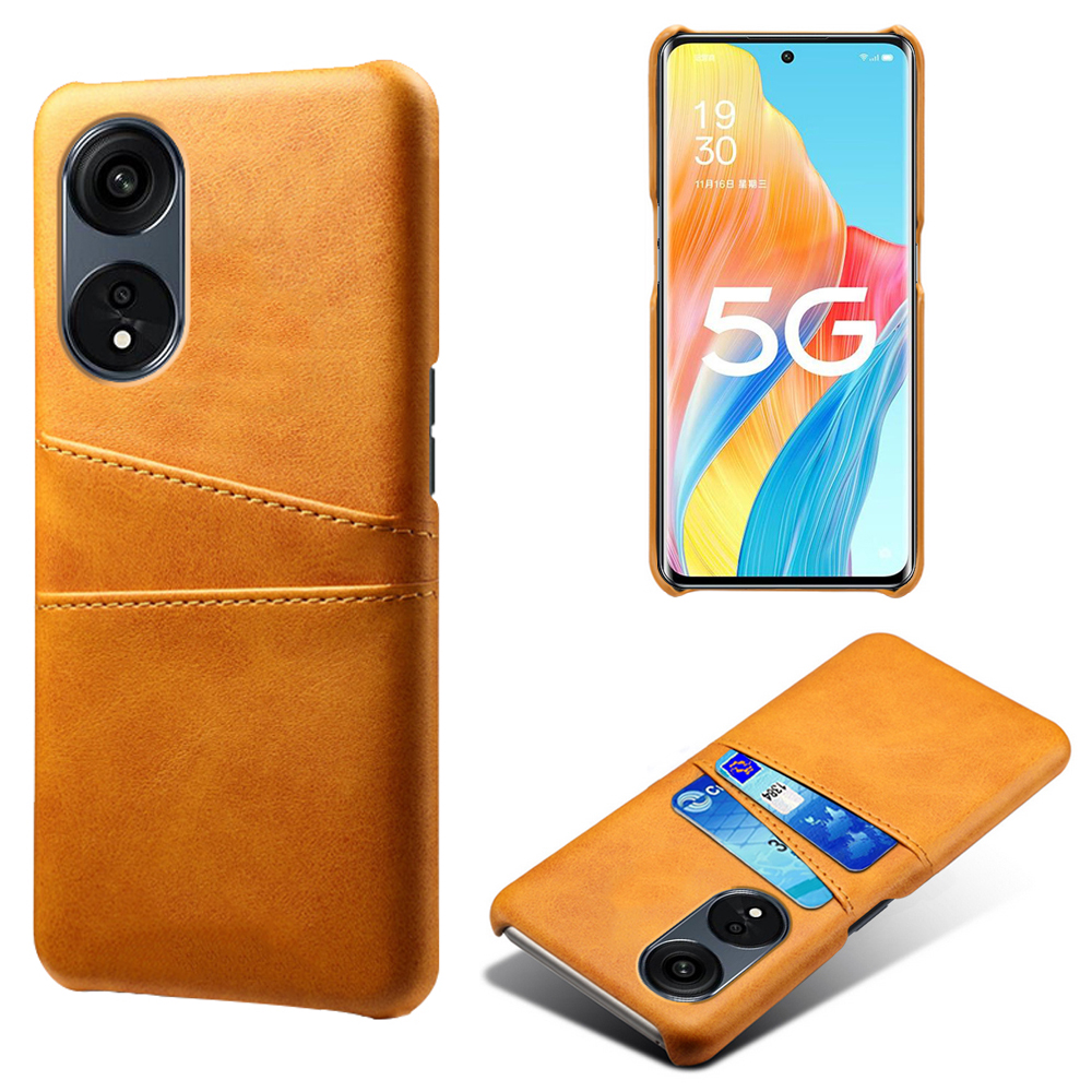 

Für Oppo A1 Pro 5G PU Leder Beschichtete Hartpc-telefonhülle Dual-card-slots Nicht-schlupf-verschleißschutzschutzabdeckung - Orange, Oppo A1 Pro 5G