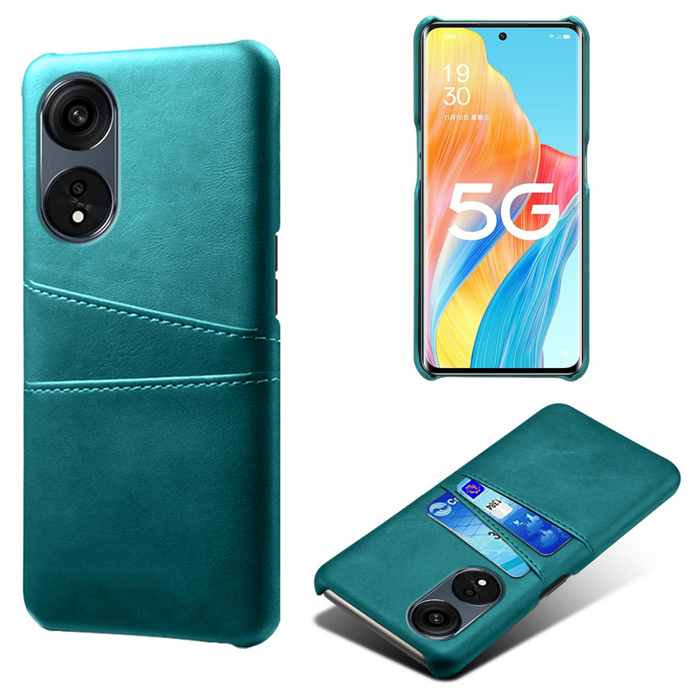 

Für Oppo A1 Pro 5G PU Leder Beschichtete Hartpc-telefonhülle Dual-card-slots Nicht-schlupf-verschleißschutzschutzabdeckung - Grün, Oppo A1 Pro 5G