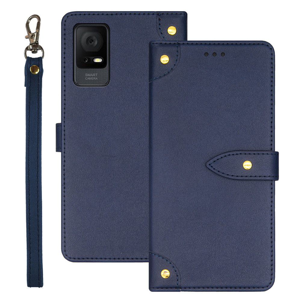 

IDEWEI Für TCL 405 Kartensteckplätze Phone Hülle Vollschutz PU Leder Faltbares Stand Folio Flip Cover - Blau, TCL 405