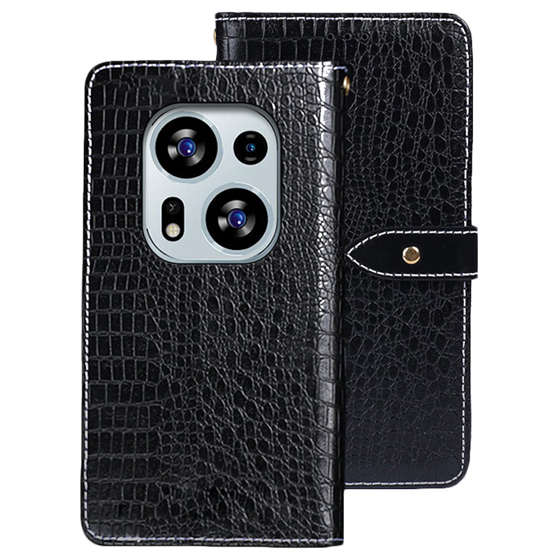 

Idewei Für Tecno Phantom X2 5g Krokodiltextur PU Leder Stand Wallet Hülle Magnetische Verschluss Telefonabdeckung - Schwarz, Tecno Phantom X2 5G