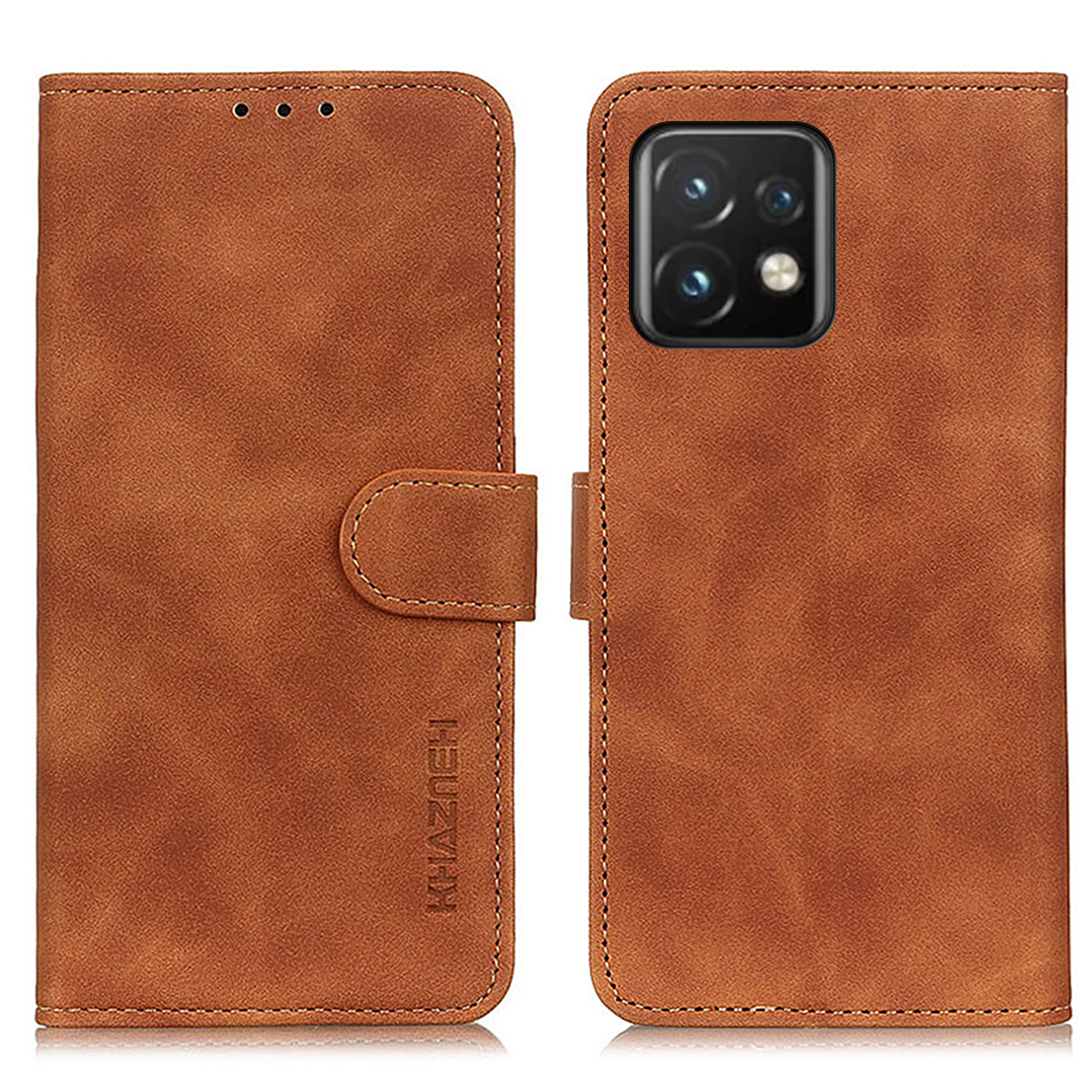 

Khazneh Für Motorola Moto X40 Pro 5G Anti-fall-handy-brieftasche Falten Ständer Retro Textur PU Leder + Innere Tpu-schutzhilfe - Braun, Motorola Moto X40 5G