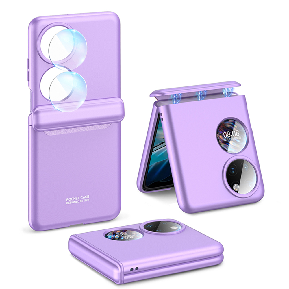 

GKK Für Huawei P50 Pocket Hard PC Phone Hülle Magnetische Scharnier Vollschutzabdeckung Mit Hinterem Kleinem Screenfilm / Kamera -objektivfilm - Violett, Huawei P50 Pocket