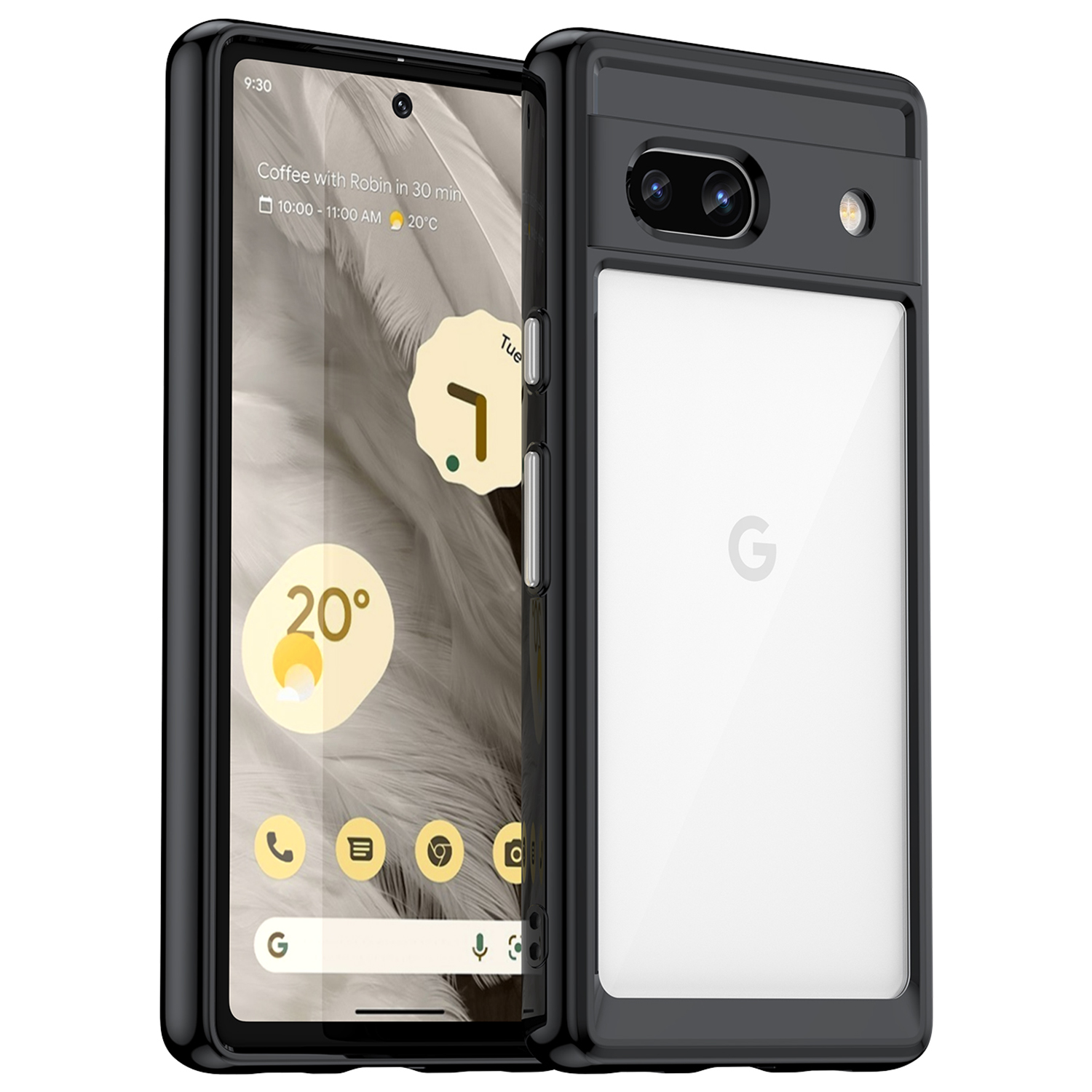 

Für Google Pixel 7a-telefonkoffer, Tpu-stoßfänger+acryl-rückenhülle Schock-absorbing-schutzabdeckung - Schwarz, Google Pixel 7a