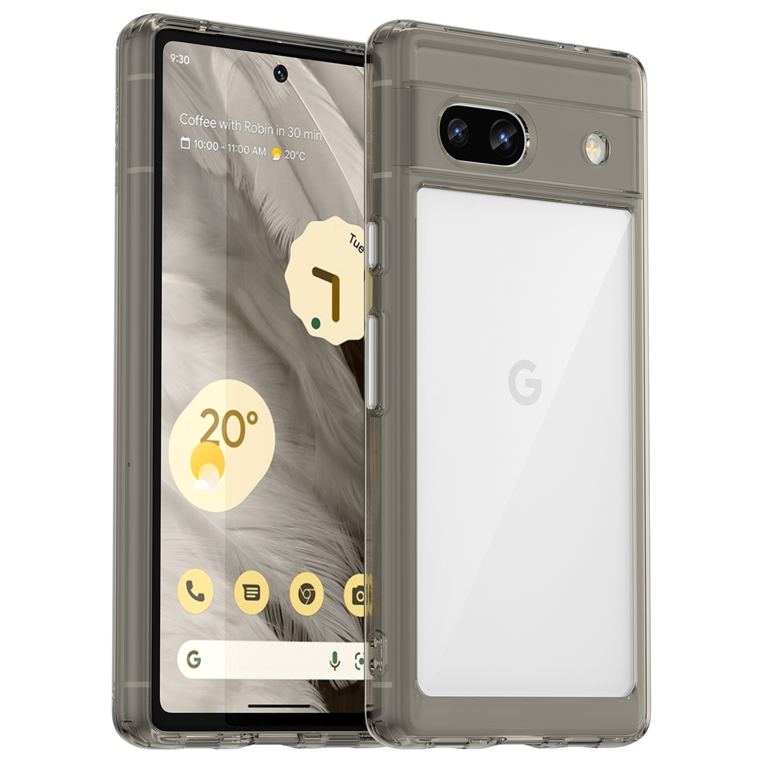

Für Google Pixel 7a-telefonkoffer, Tpu-stoßfänger+acryl-rückenhülle Schock-absorbing-schutzabdeckung - Transparent Grau, Google Pixel 7a