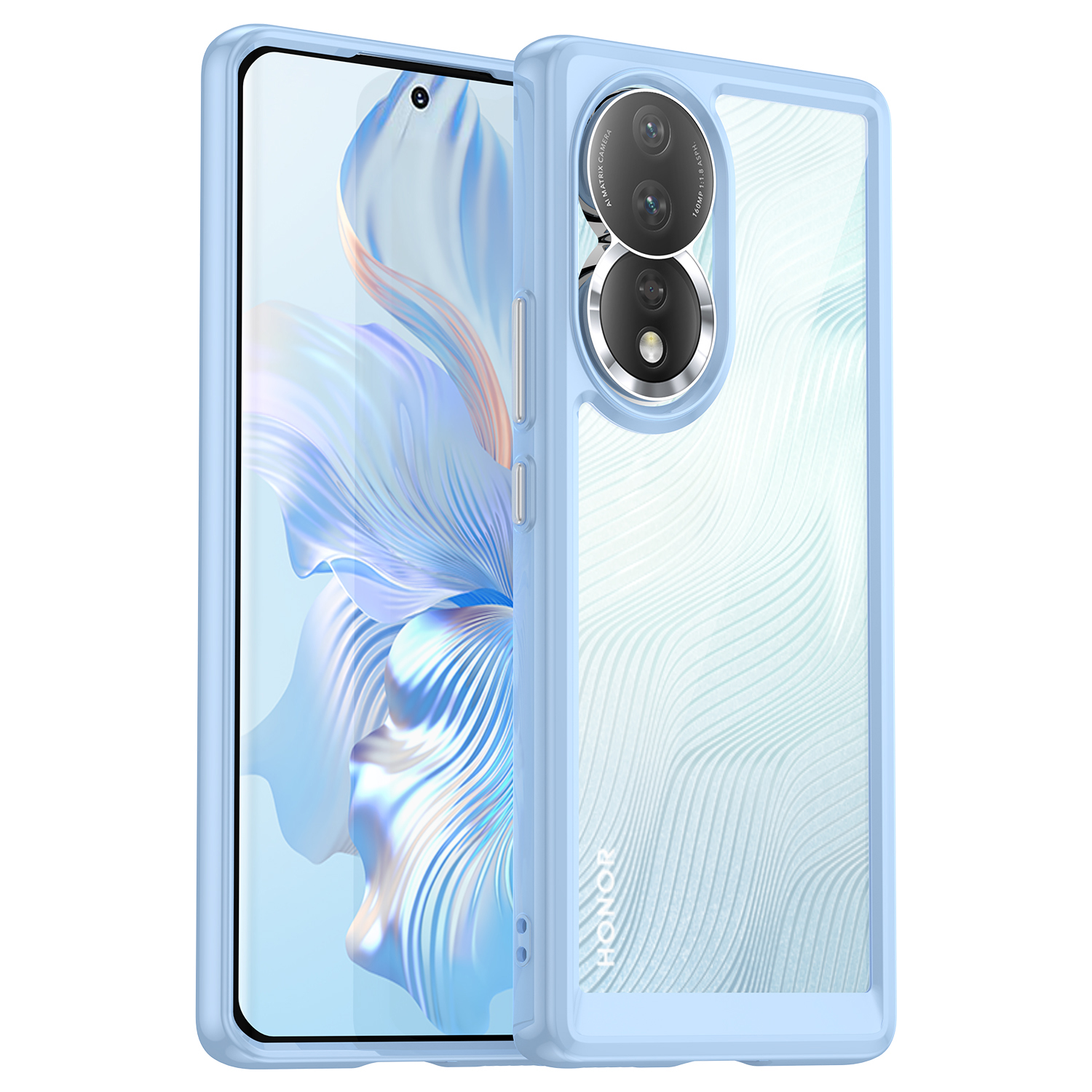 

Für Die Ehren 80 5G Telefonkoffer, Anti-kollision-tpu-stoßfänger+acryl-rückenschale-schutzabdeckung - Blau, Honor 80 5G
