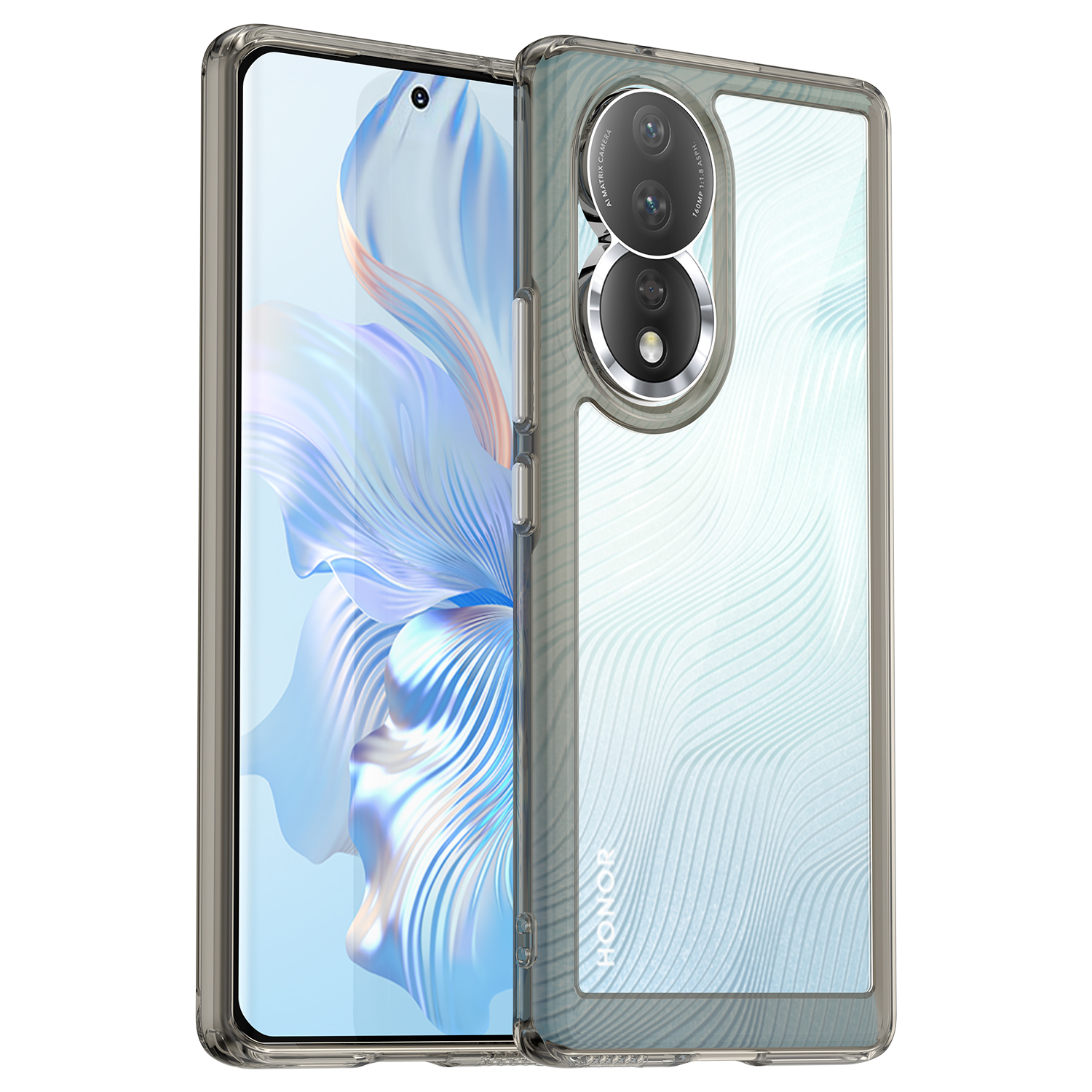 

Für Die Ehren 80 5G Telefonkoffer, Anti-kollision-tpu-stoßfänger+acryl-rückenschale-schutzabdeckung - Transparent Grau, Honor 80 5G