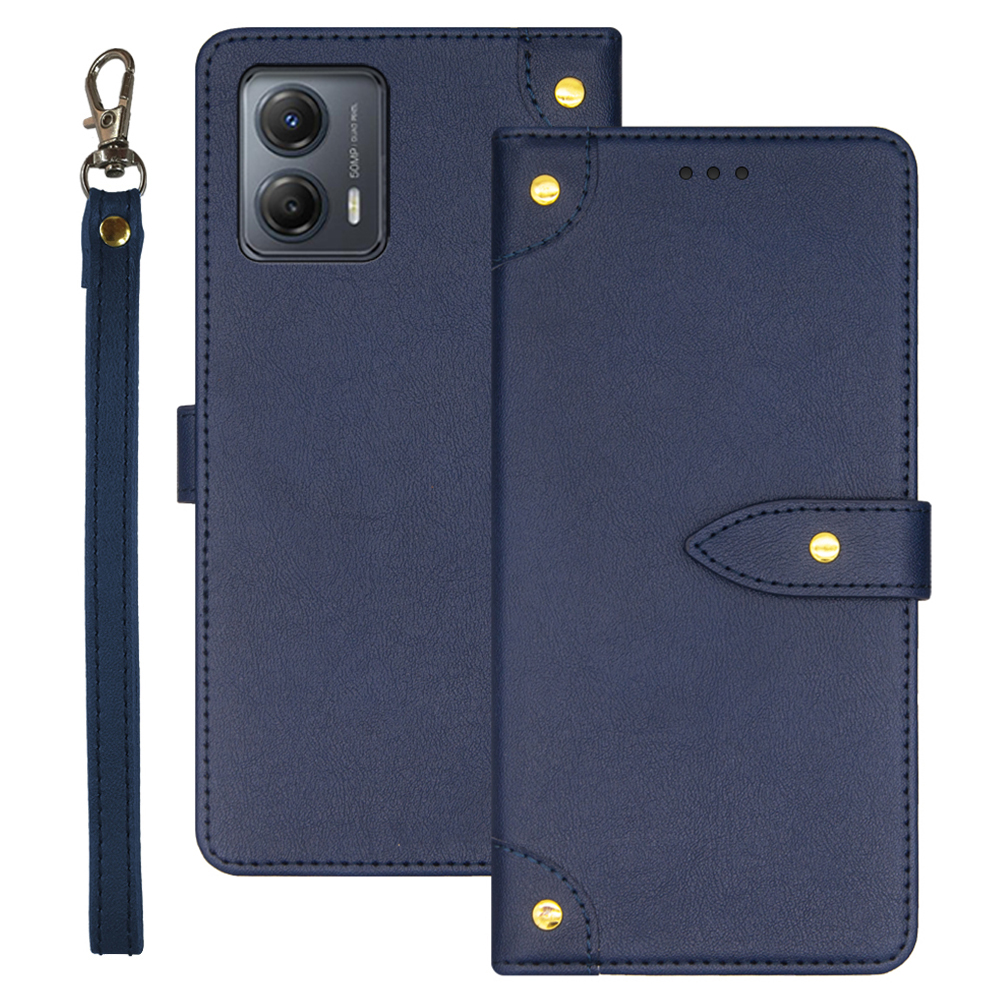 

Idewei Für Motorola Moto G53 5G Schockabsorbing PU Leder Phone Ständer Hülle Magnetverschluss Kartenhalter Abdeckung - Blau, Motorola Moto G53 5G