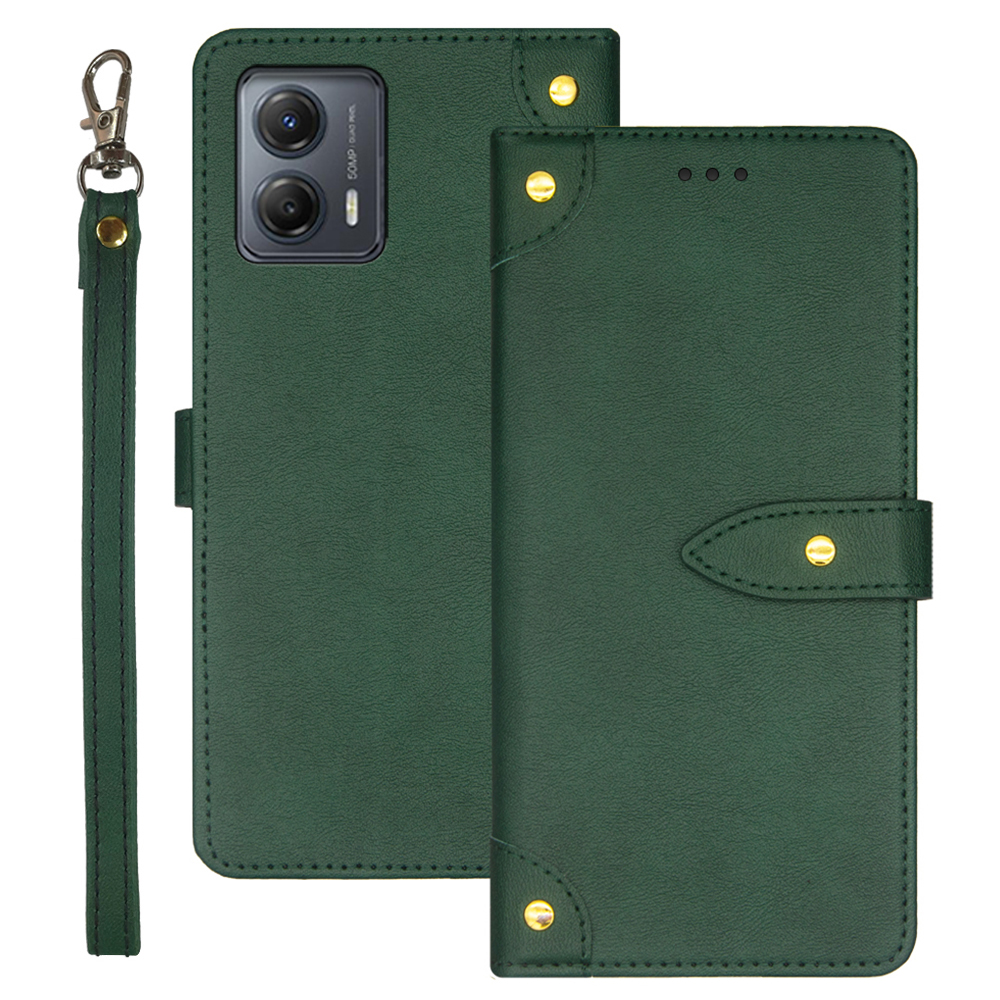 

Idewei Für Motorola Moto G53 5G Schockabsorbing PU Leder Phone Ständer Hülle Magnetverschluss Kartenhalter Abdeckung - Grün, Motorola Moto G53 5G