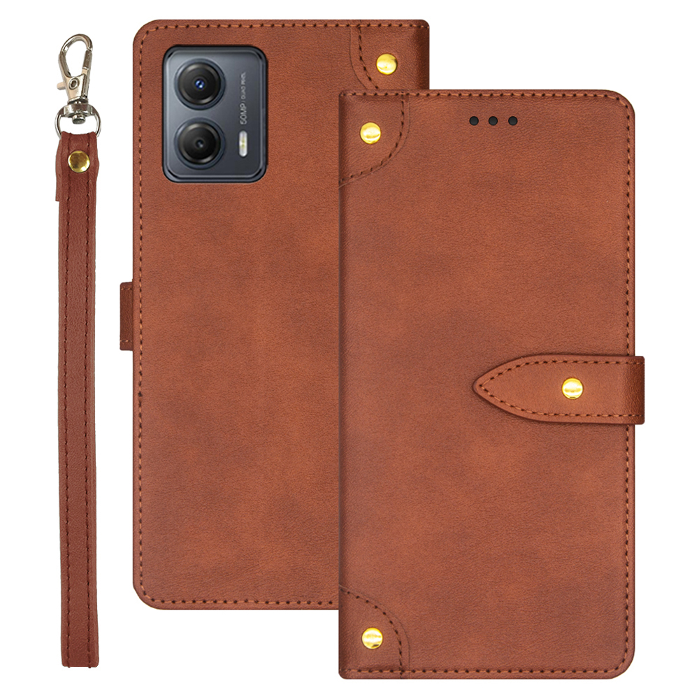 

Idewei Für Motorola Moto G53 5G Schockabsorbing PU Leder Phone Ständer Hülle Magnetverschluss Kartenhalter Abdeckung - Braun, Motorola Moto G53 5G