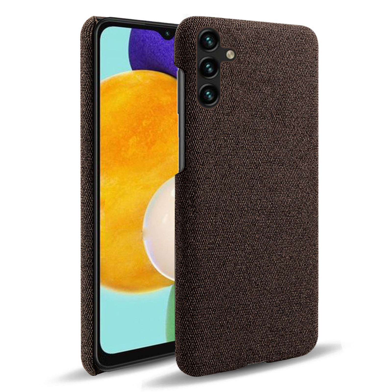 

For Samsung Galaxy A54 5G Solid Color Hard PC Cloth Texture Scratch-resistant Phone Cover - Brown, Galaxy A54 5G