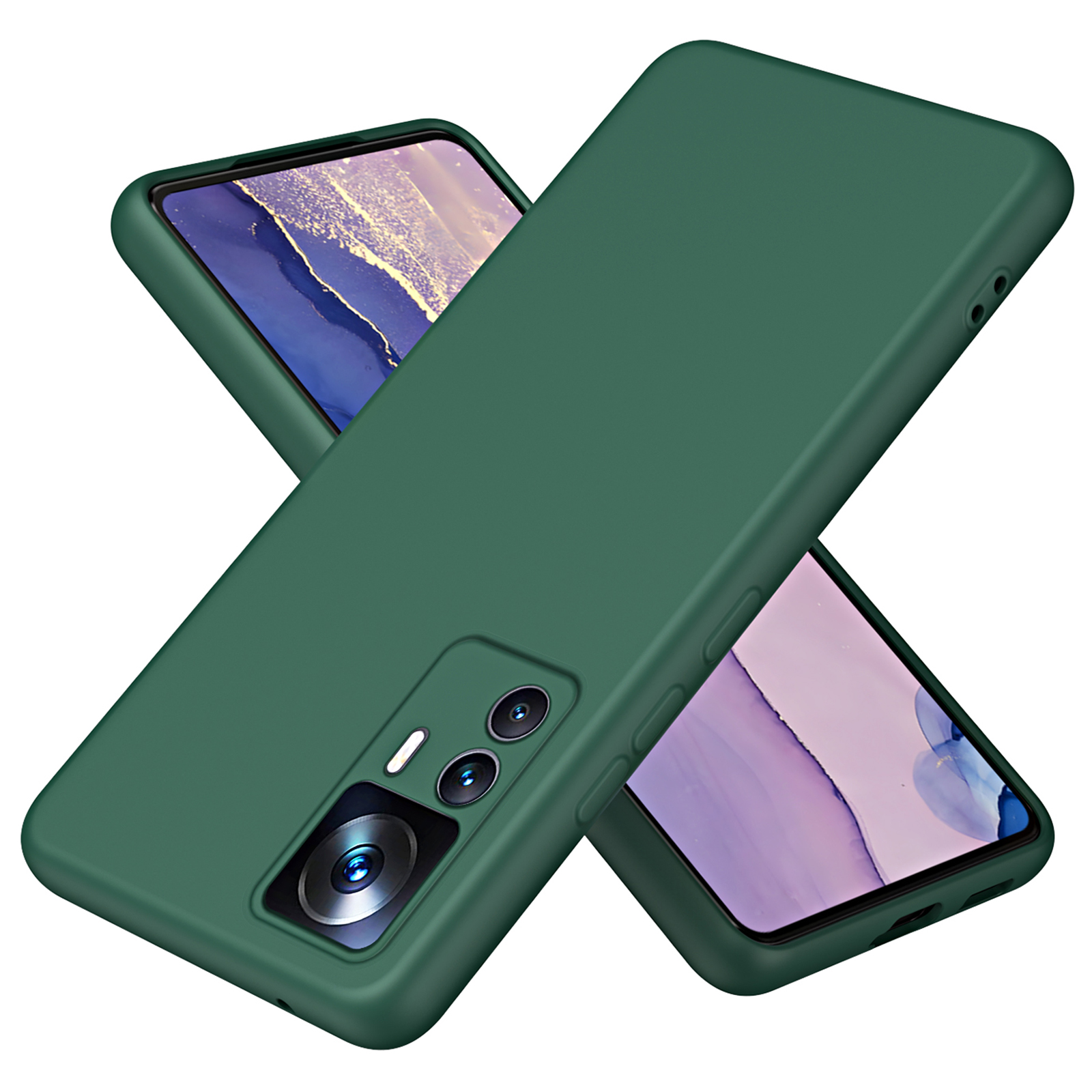 

Für Xiaomi 12T 5G / 12t Pro 5g / Redmi K50 Ultra 5G Anti-drop-telefonhülle 2,2 mm Dicke Faserfaserfaserfasern Gummierte Tpu-schutzabdeckung - Grün, Xiaomi 12T 5G