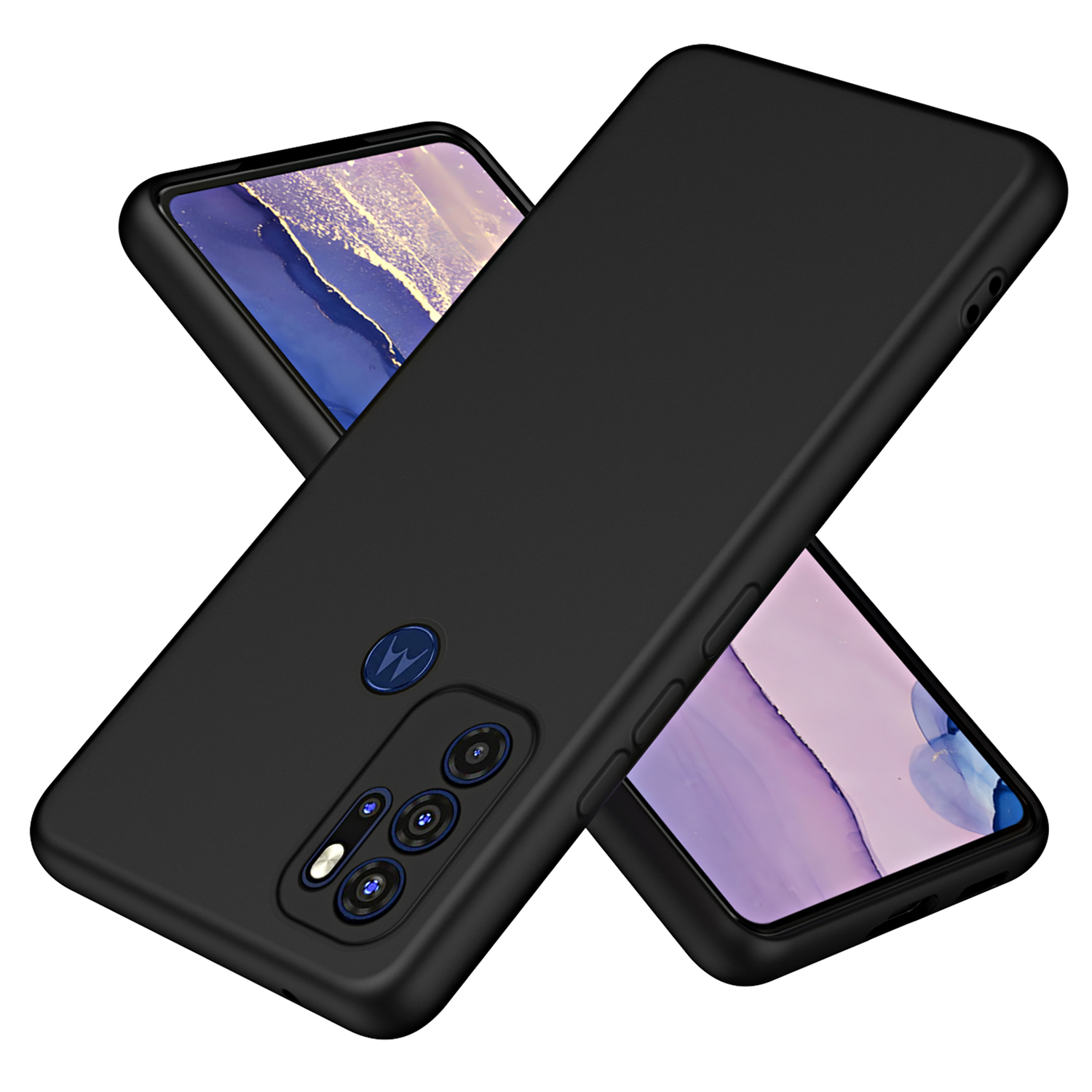 

Für Motorola Moto G60s-anti-drogen-anti-kratzer-hülle 2,2 mm Dicke Faserfaserfaserfabrik Gummiziertes Tpu-telefonschutzabdeckung - Schwarz, Motorola Moto G60S