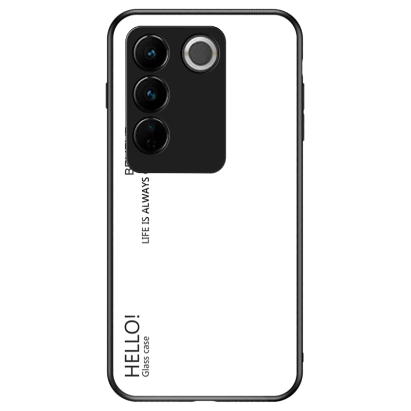 

Für Vivo S16 / S16 Pro-gradientenfarbe Fällenfestes, Geschmittertes Glas Rückenschale Hartes PC Weiches TPU Hybrid Telefon Fall - Weiß, vivo S16