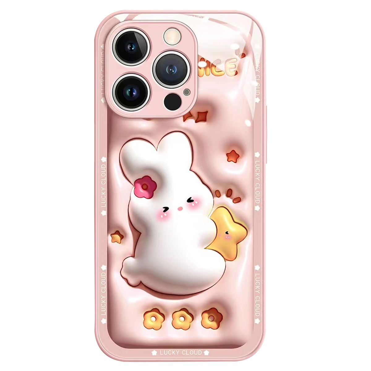 

Для Iphone 12 Pro 6,1 Дюйма Prosce Pression Cartoon Rabbit Обнимающе - Розовый, iPhone 12 Pro