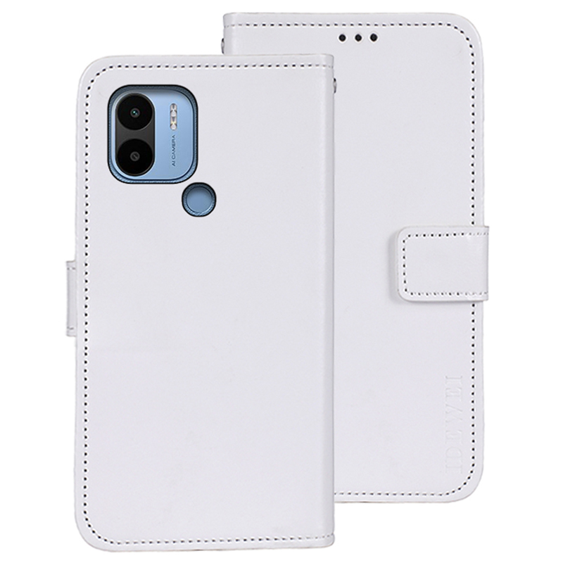 

Idewei Für Xiaomi Poco C50 4g pu Leder Flip Phone Deckung Schutzhülle Viewing Ständer Crazy Horse Textur Wallet Shell Shell - Weiß, Xiaomi Poco C50 4G