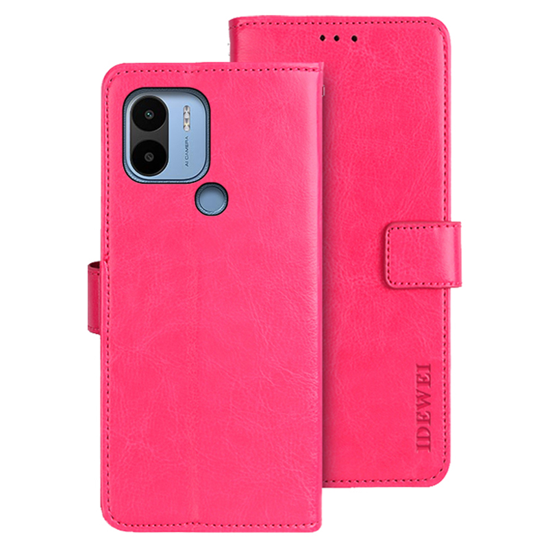 

Idewei Für Xiaomi Poco C50 4g pu Leder Flip Phone Deckung Schutzhülle Viewing Ständer Crazy Horse Textur Wallet Shell Shell - Rose, Xiaomi Poco C50 4G