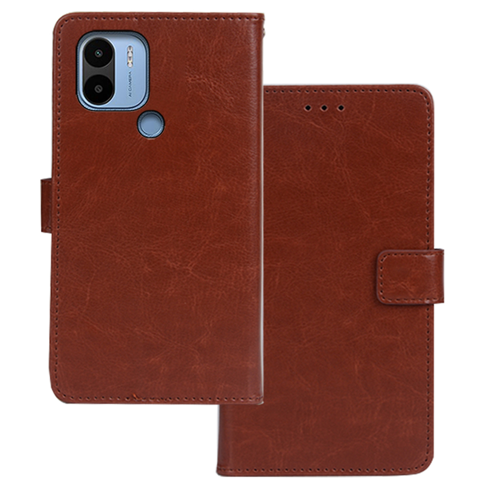 

Idewei Für Xiaomi Poco C50 4g Magnetische Verschluss Brieftaschenhülle Crazy Horse Textur Verstellbare Ständer PU Leder Flip Shell - Braun, Xiaomi Poco C50 4G