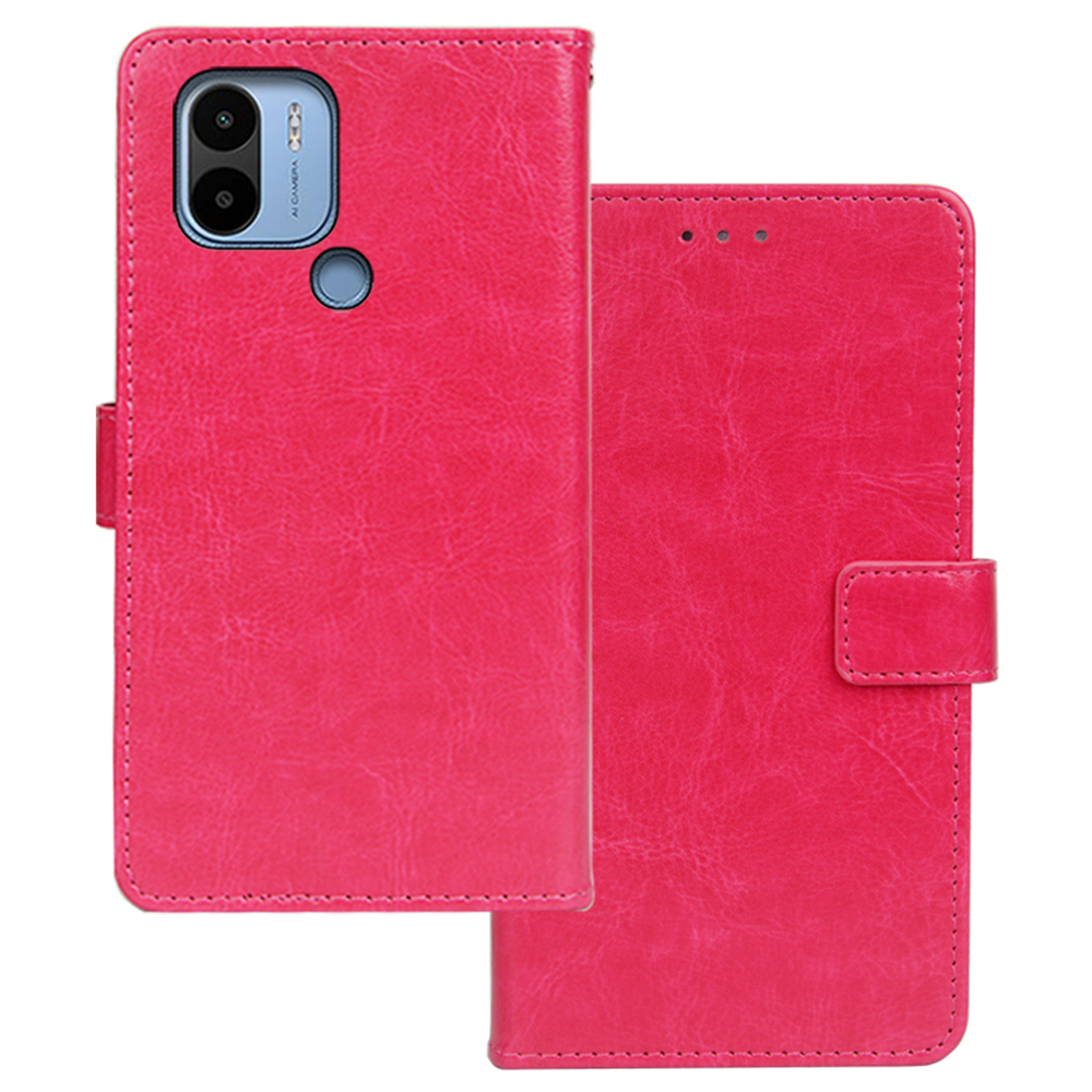 

Idewei Für Xiaomi Poco C50 4g Magnetische Verschluss Brieftaschenhülle Crazy Horse Textur Verstellbare Ständer PU Leder Flip Shell - Rose, Xiaomi Poco C50 4G