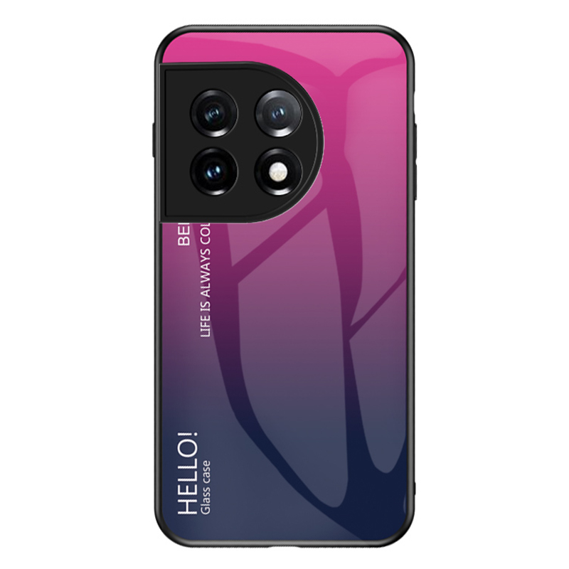 

Für OnePlus 11 5G Gradientenfarbe Phone Hülle Anti-kratzer Temperierte Glas + PC Back TPU Rahmen Hybridabdeckung - Gradient Rose, OnePlus 11 5G