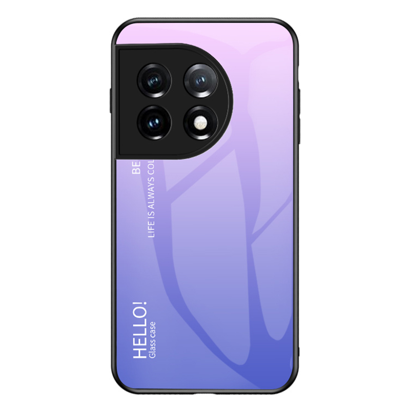 

Für OnePlus 11 5G Gradientenfarbe Phone Hülle Anti-kratzer Temperierte Glas + PC Back TPU Rahmen Hybridabdeckung - Gradient Pink Purpur, OnePlus 11 5G
