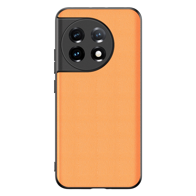 

Für OnePlus 11 5G PU Lederbeschichtete Tpu-hülle Ultra Slim Carbon Faser Textur Anti-kratzer-telefonabdeckung - Einfarbig / Orange, OnePlus 11 5G