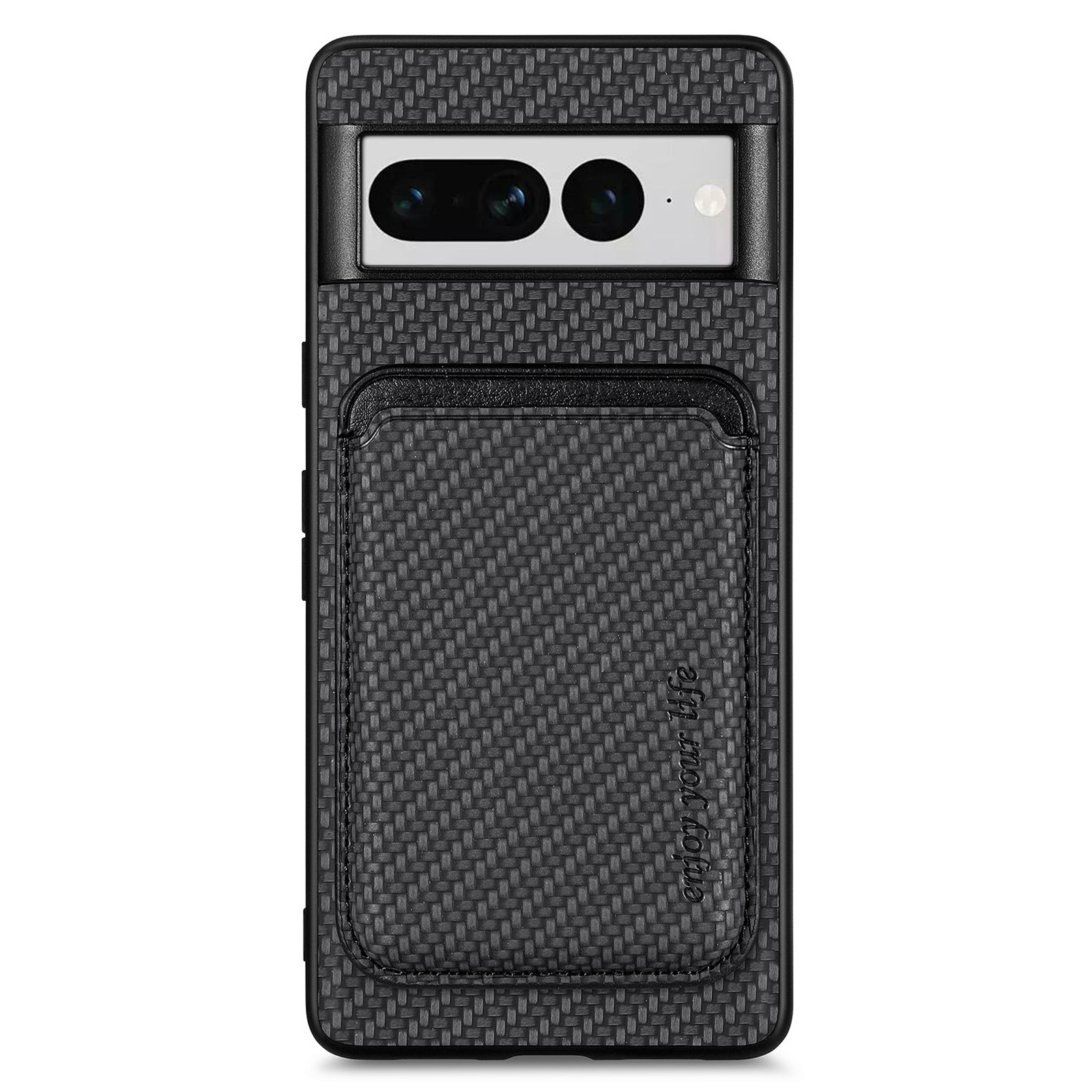 

Für Google Pixel 7 Pro 5G Carbon Faser Texture Phone Hülle Abnehmbare 2-in-1-magnetkartenhalter-schutzabdeckung - Schwarz, Google Pixel 7 Pro 5G