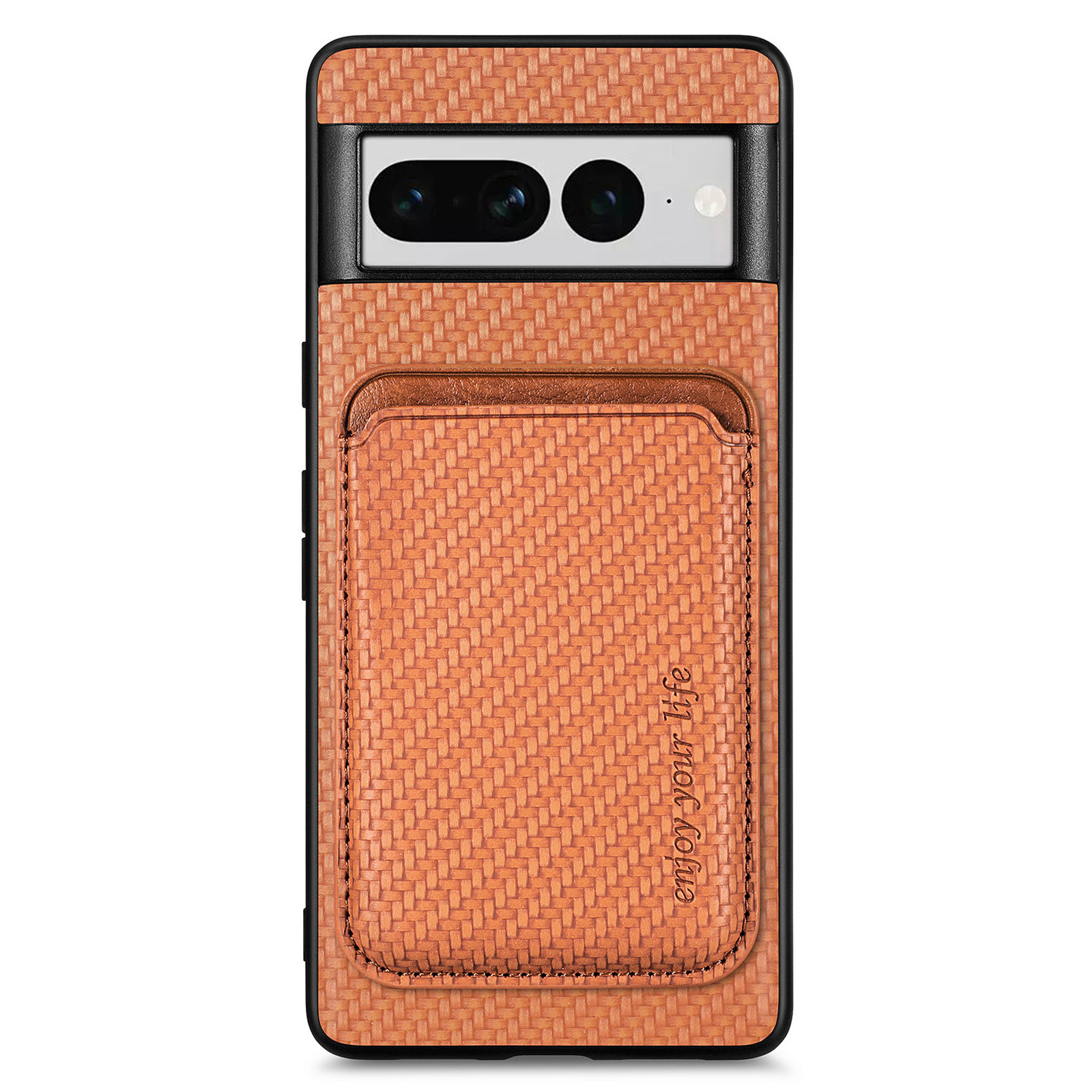 

Für Google Pixel 7 Pro 5G Carbon Faser Texture Phone Hülle Abnehmbare 2-in-1-magnetkartenhalter-schutzabdeckung - Braun, Google Pixel 7 Pro 5G