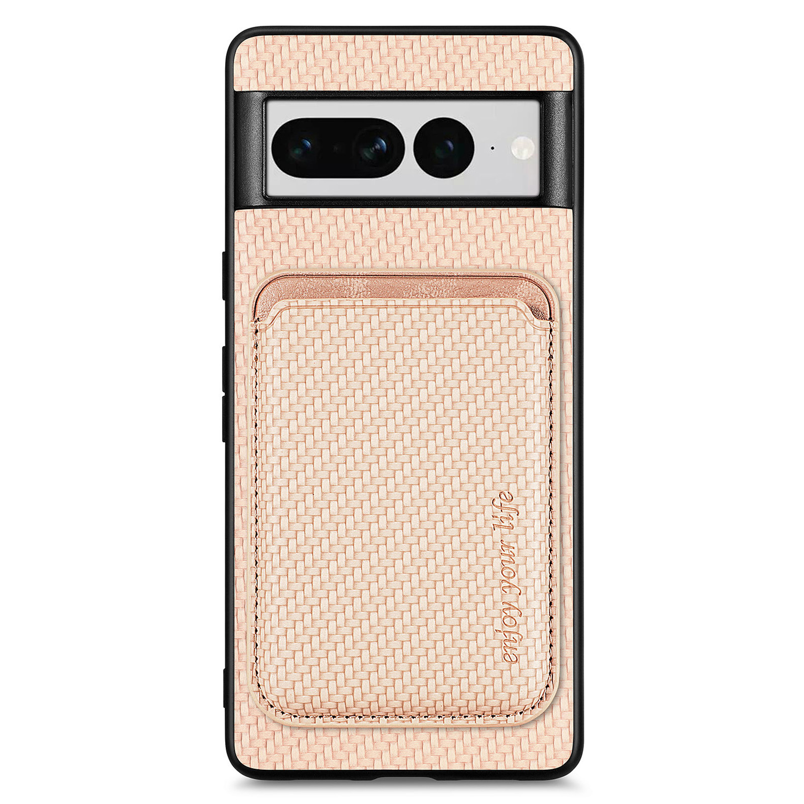 

Für Google Pixel 7 Pro 5G Carbon Faser Texture Phone Hülle Abnehmbare 2-in-1-magnetkartenhalter-schutzabdeckung - Khaki, Google Pixel 7 Pro 5G