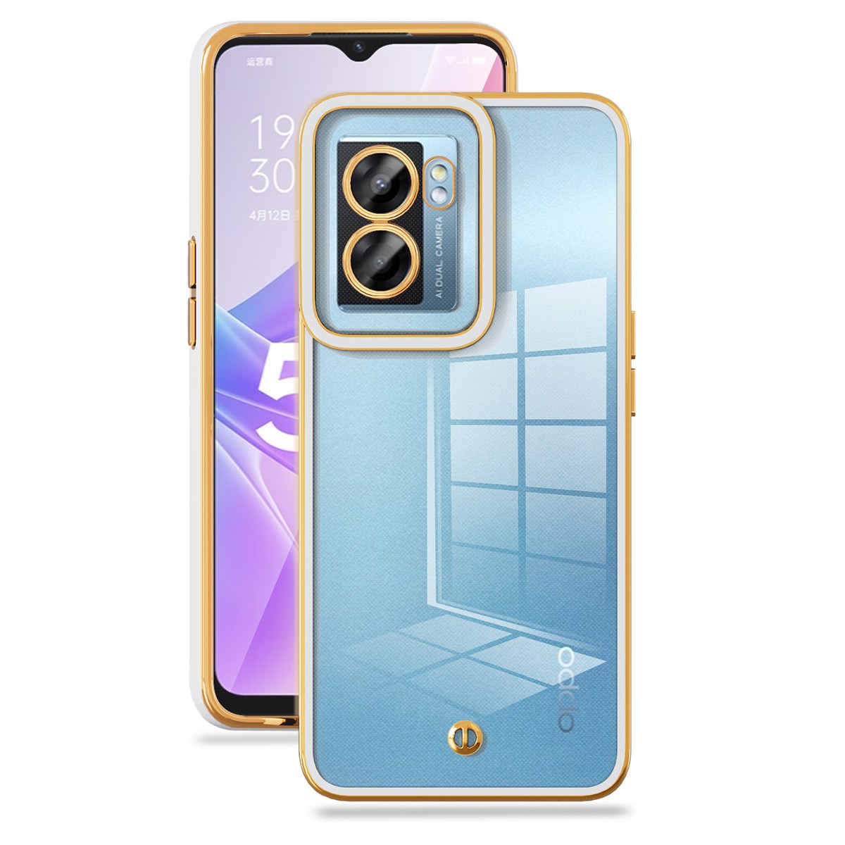 

Für Oppo A57 (2022) 5G / A77 5G Elegant Electroplated Klares Tpu-rückzugabdeckungsabdeckungsschutz - Weiss, Oppo A57 (2022) 5G