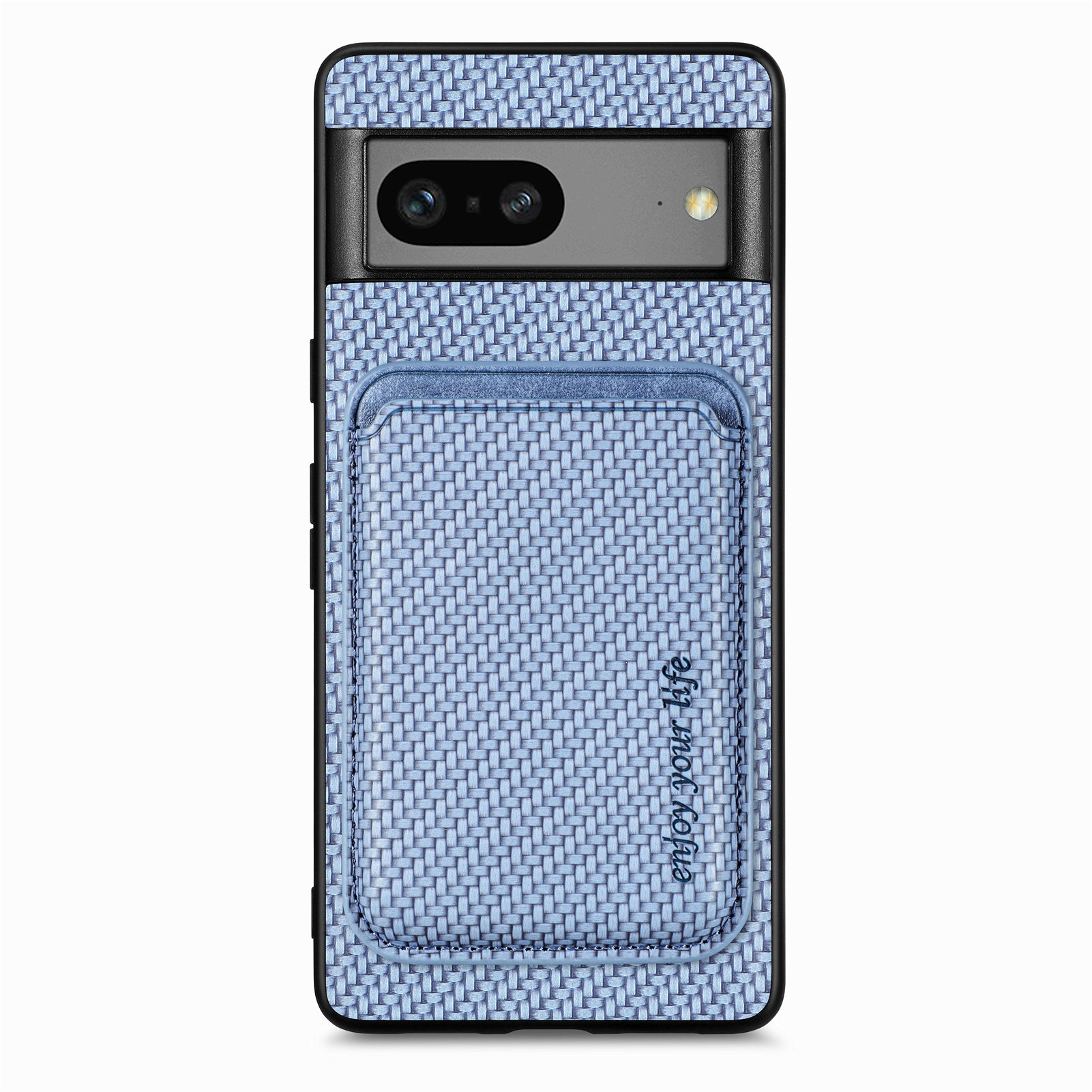 

Für Google Pixel 7a 5G Carbonfaser Textur Drop-proof-hülle Abtrennbare Magnetkartenhalter PC + TPU + PU Lederschutzabdeckung - Blau, Google Pixel 7a