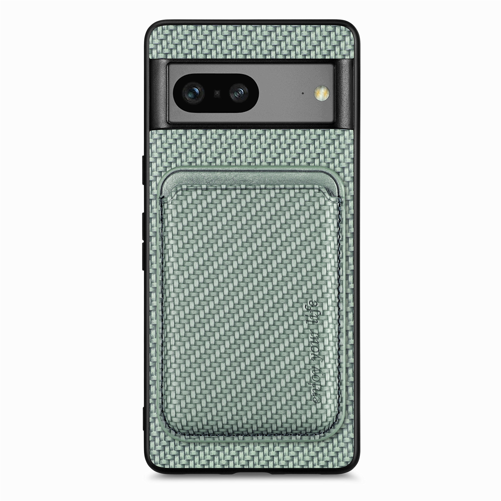 

Für Google Pixel 7a 5G Carbonfaser Textur Drop-proof-hülle Abtrennbare Magnetkartenhalter PC + TPU + PU Lederschutzabdeckung - Grün, Google Pixel 7a