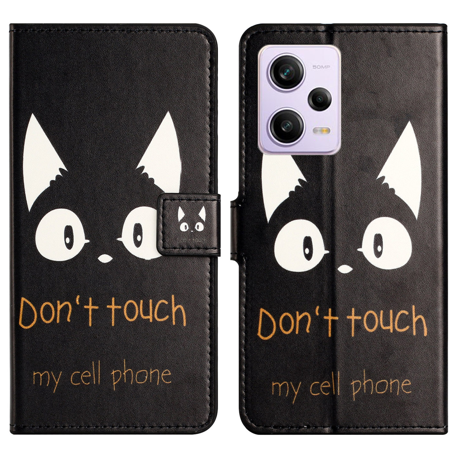 

Brieftasche Telefonhülle Für Xiaomi Redmi Note 12 Pro 5G, Musterdruck PU Lederständer Cover - Berühren Sie Mein Handy Nicht, Xiaomi Redmi Note 12 Pro 5G