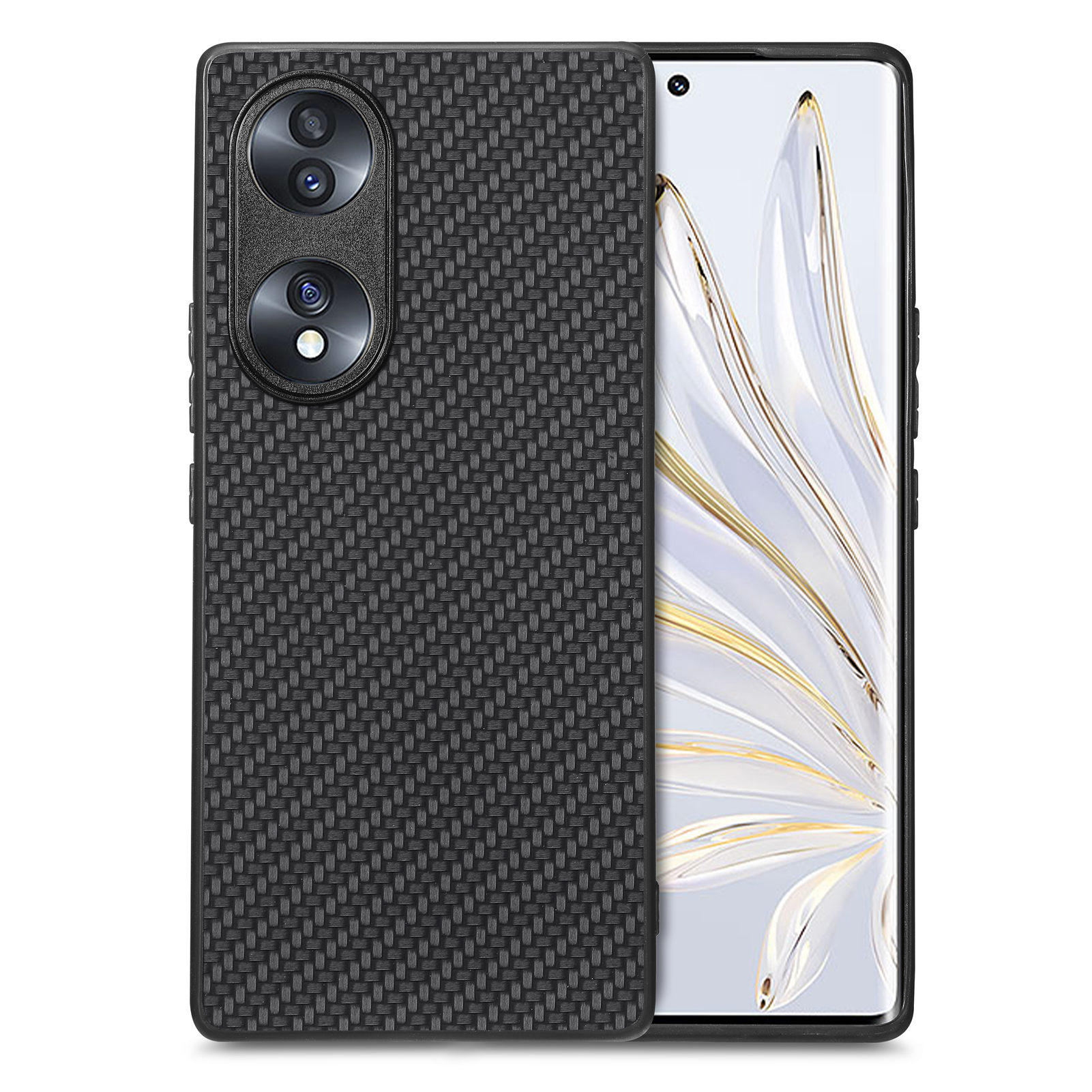 

Anti-drop-telefonkoffer Für Honor 70 5G, Kohlefaser-textur Anti-kratzer-mobiltelefonabdeckung - Schwarz, Honor 70 5G