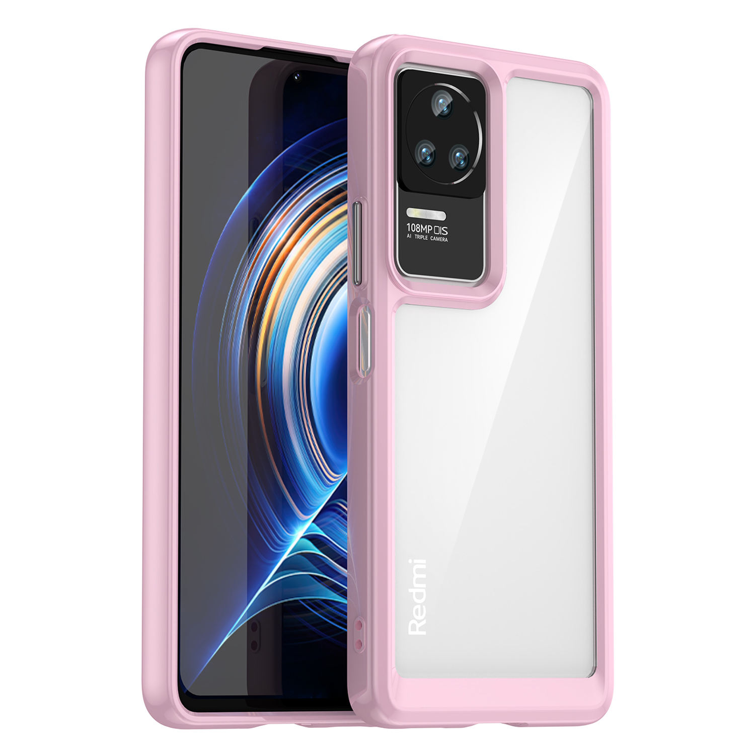 

Mobiltelefonkoffer Für Xiaomi Redmi K50 / K50 Pro / K60E 5G, Tpu-rahmen-acryl-rücken-anti-drop-abdeckung - Rosa, Xiaomi Redmi K50