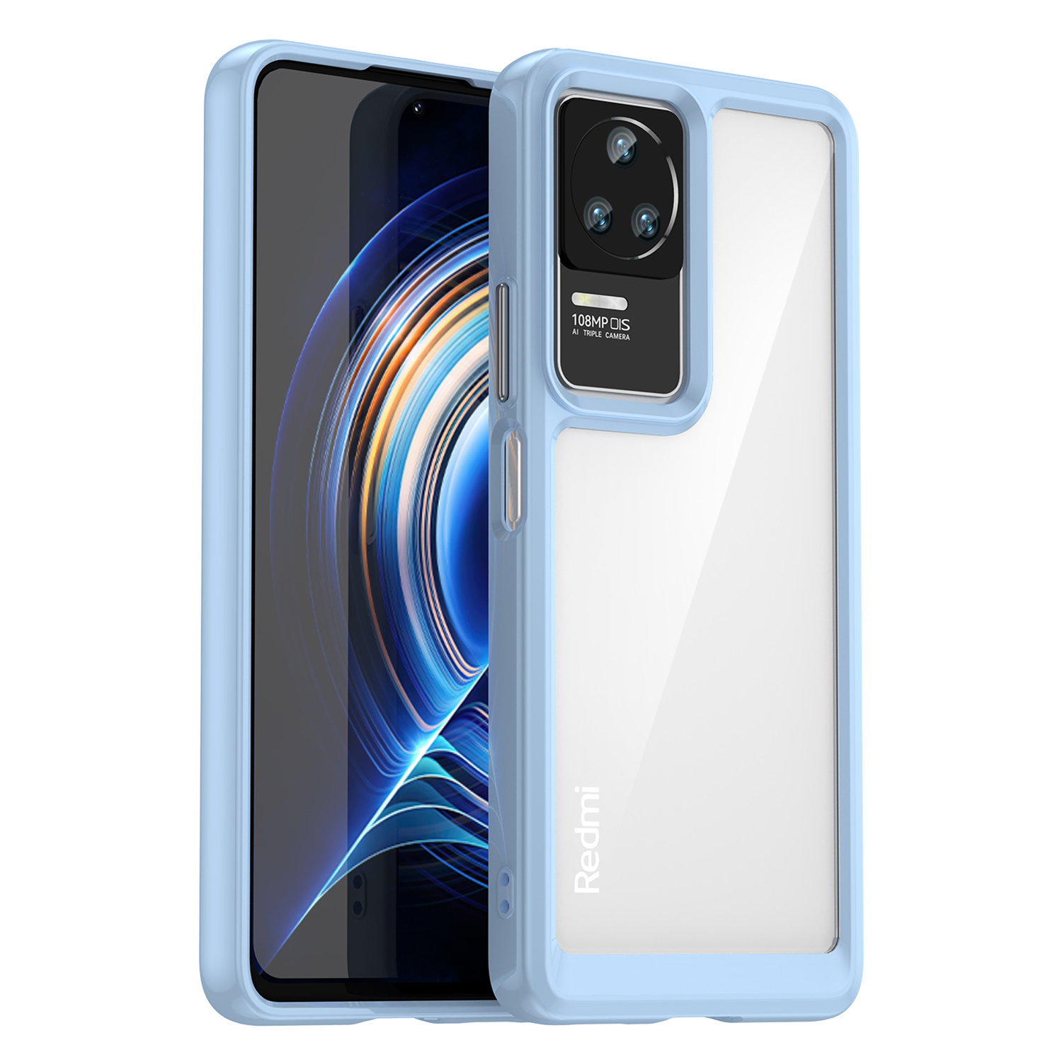 

Mobiltelefonkoffer Für Xiaomi Redmi K50 / K50 Pro / K60E 5G, Tpu-rahmen-acryl-rücken-anti-drop-abdeckung - Blau, Xiaomi Redmi K50