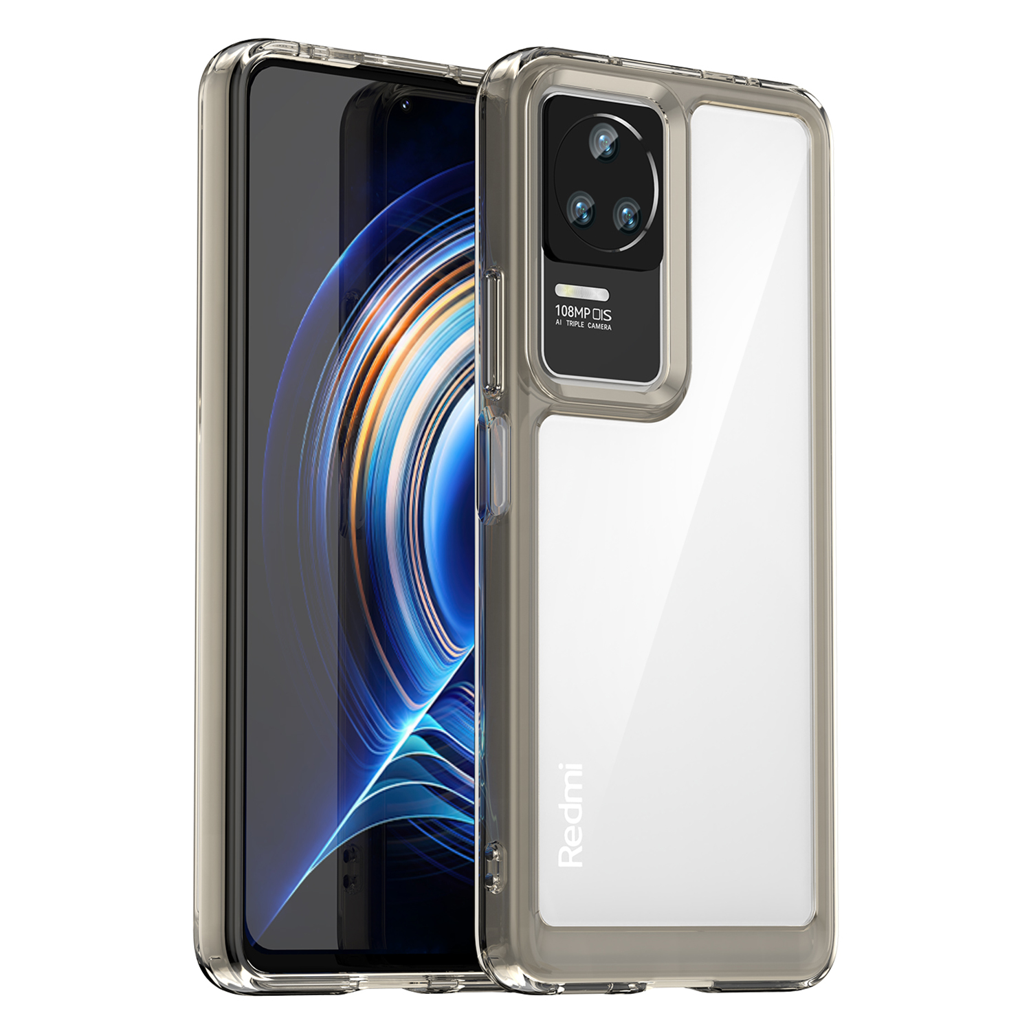

Mobiltelefonkoffer Für Xiaomi Redmi K50 / K50 Pro / K60E 5G, Tpu-rahmen-acryl-rücken-anti-drop-abdeckung - Transparent Grau, Xiaomi Redmi K50