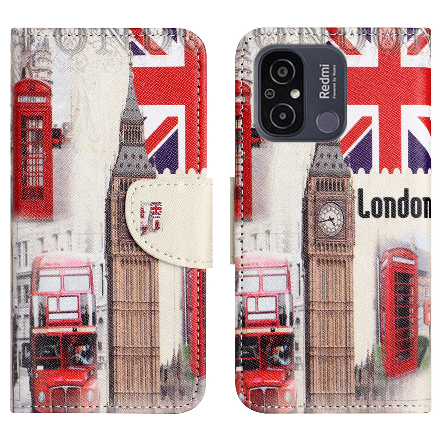 

PU Ledertasche Für Xiaomi Redmi 11A 4G, Musterdruckkreuzstextur Brieftasche Faltbare Ständer Telefonabdeckung - London Big Ben, Xiaomi Redmi 11A 4G