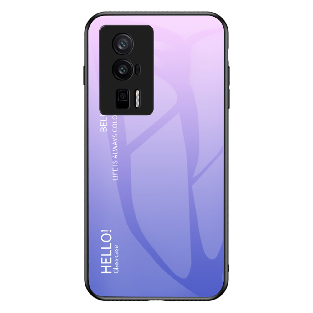 

Telefonkoffer Für Xiaomi Redmi K60 5G / K60 Pro 5G, Gradientenfarbe Temperiertes Glas + PC + TPU -mobiltelefonabdeckung - Gradient Pink Purpur, Xiaomi Redmi K60 5G