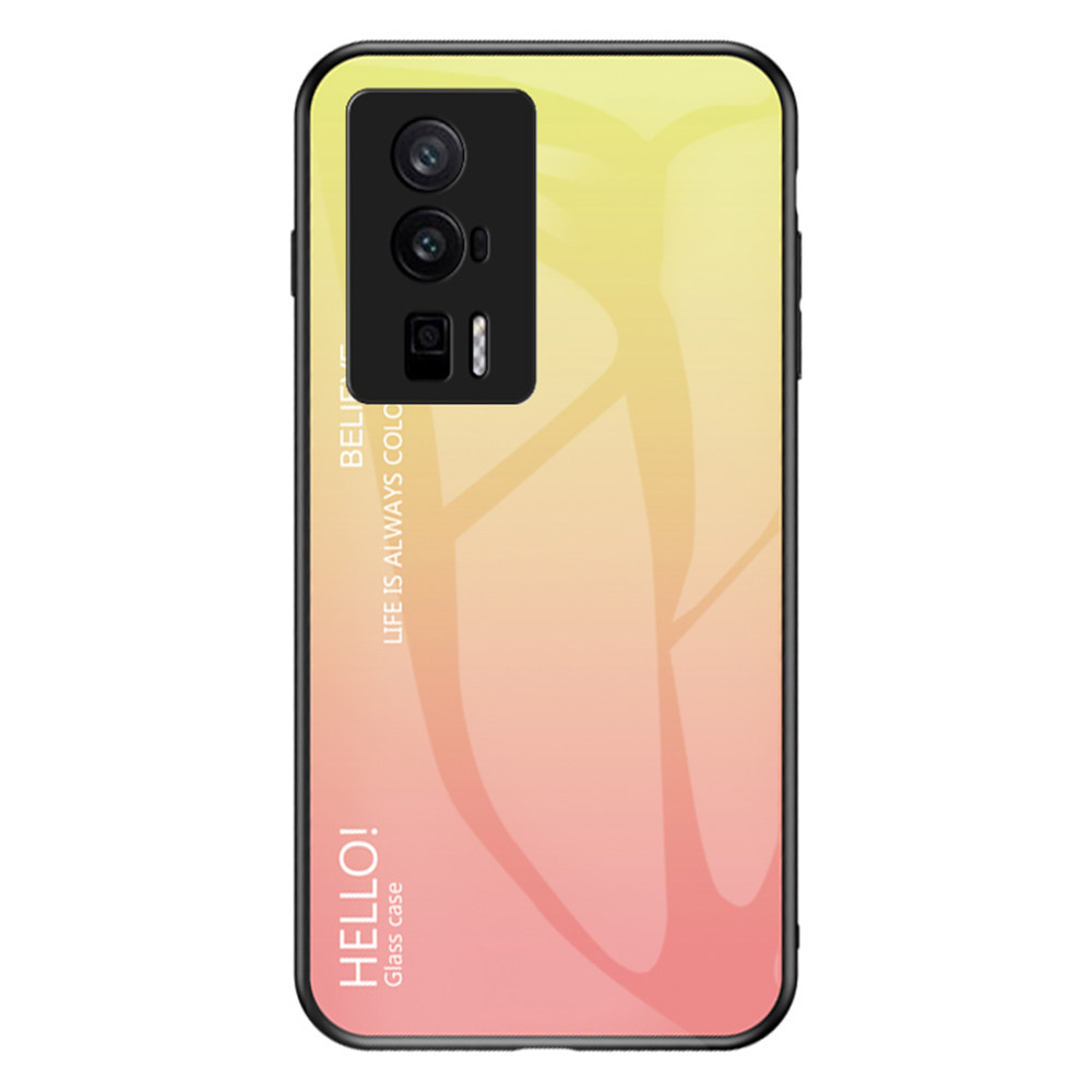 

Telefonkoffer Für Xiaomi Redmi K60 5G / K60 Pro 5G, Gradientenfarbe Temperiertes Glas + PC + TPU -mobiltelefonabdeckung - Gradientengelb, Xiaomi Redmi K60 5G