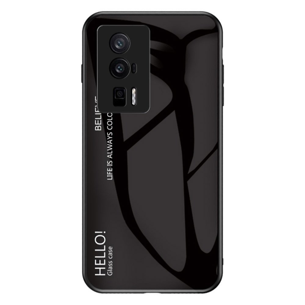 

Telefonkoffer Für Xiaomi Redmi K60 5G / K60 Pro 5G, Gradientenfarbe Temperiertes Glas + PC + TPU -mobiltelefonabdeckung - Schwarz, Xiaomi Redmi K60 5G