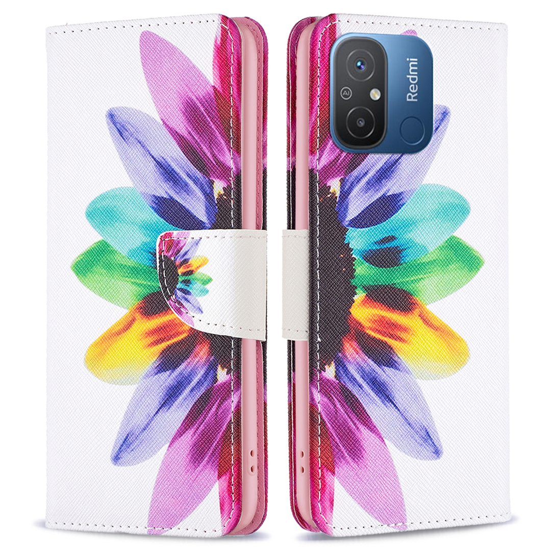 

Für Xiaomi Redmi 12C 4G PU Leder Muster Druckphase Folio Magnetic Wallet Stand Telefonabdeckung - Sonnenblume, Xiaomi Redmi 12C 4G