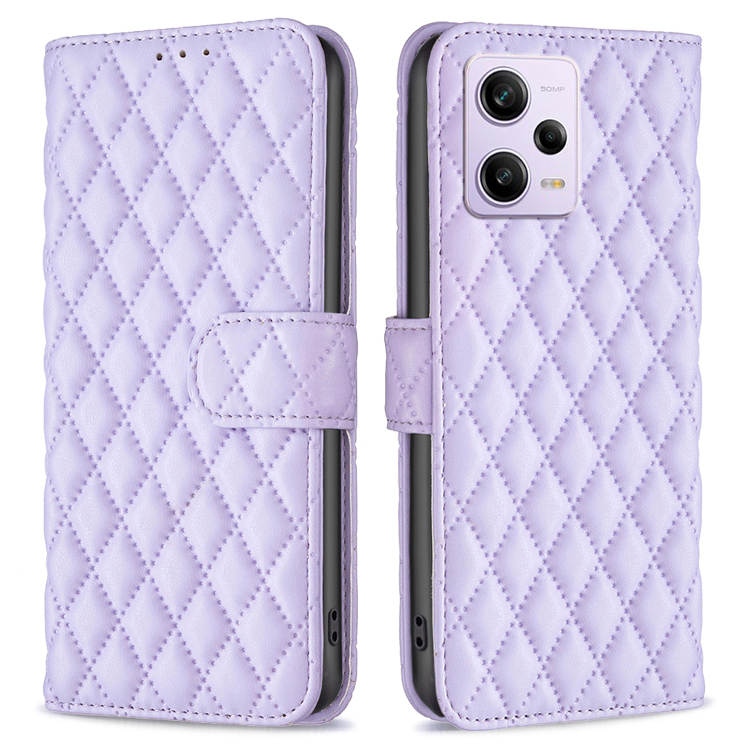 

Binfen Farbe BF Style-14 Brieftaschenhülle Für Xiaomi Redmi Note 12 Pro 5G PU Leder Hülle Ständer Flip Folio Telefonabdeckung - Lila, Xiaomi Redmi Note 12 Pro 5G