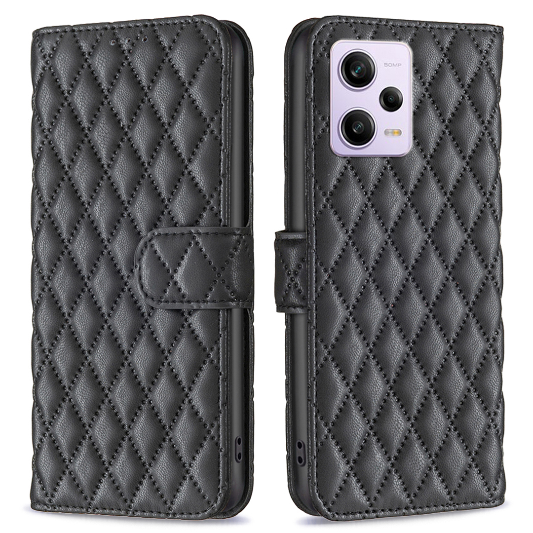 

Binfen Farbe BF Style-14 Brieftaschenhülle Für Xiaomi Redmi Note 12 Pro 5G PU Leder Hülle Ständer Flip Folio Telefonabdeckung - Schwarz, Xiaomi Redmi Note 12 Pro 5G