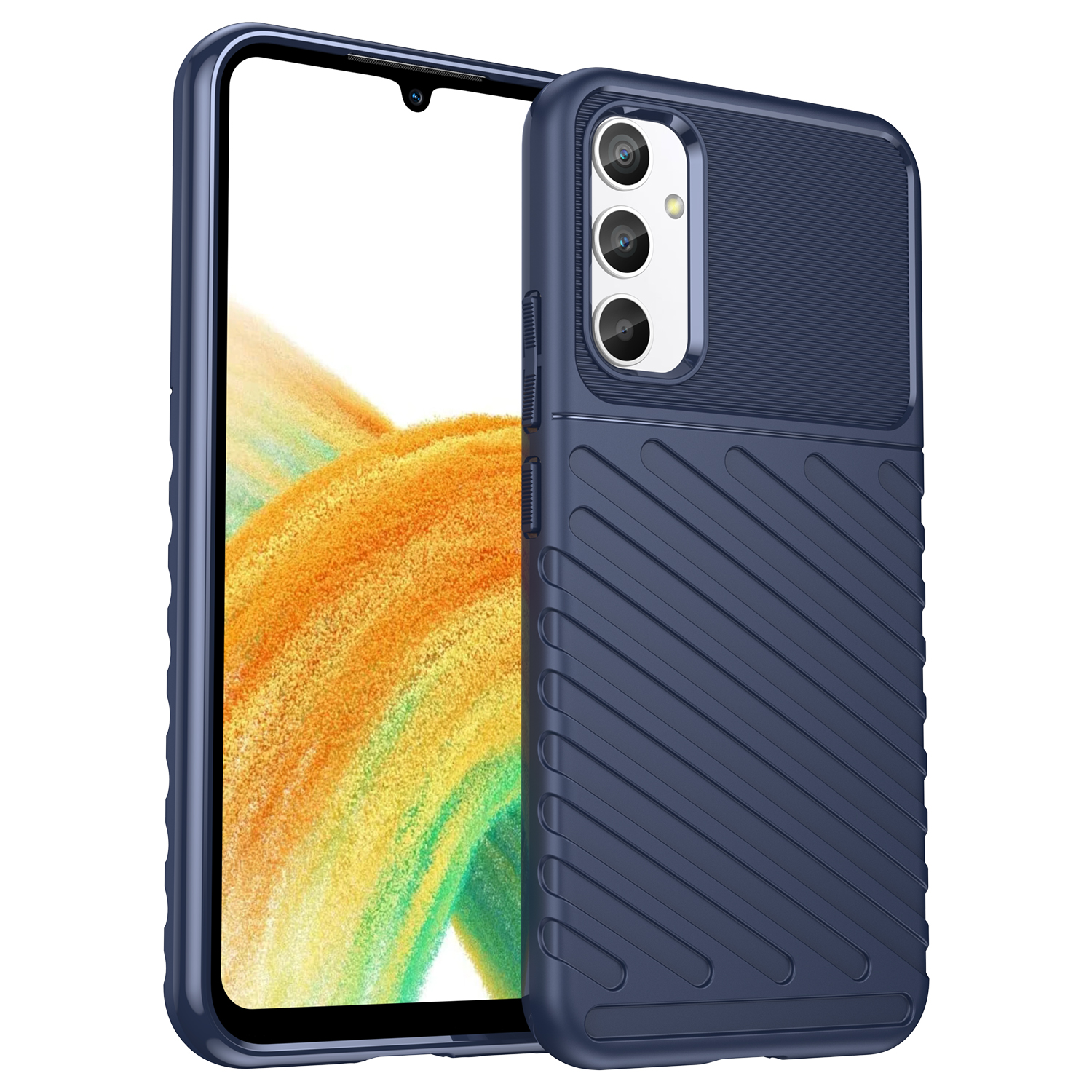 

Mobile Phone Cover For Samsung Galaxy M13 4G, Thunder Series Anti-scratch Thickened TPU Phone Case - Blue, Galaxy M13 4G